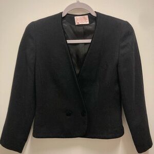 Vintage Pendleton 100% Wool Women's Petite Black Blazer